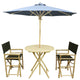 Bamboo 4-Piece Round Table Set, Black