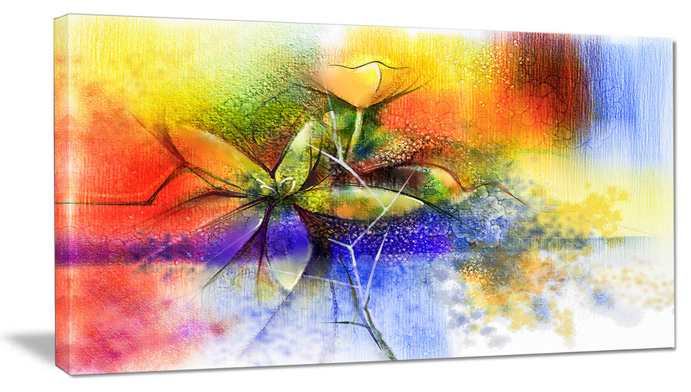 "Abstract Colorful Flower Fusion" Flower Wall Art, 32"x16"