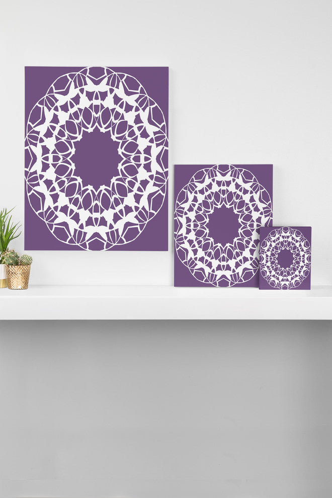 Deny Designs Karen Harris Mod Medallion Plum Art Canvas
