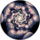 Light Blue Fractal Flower Pattern, Floral Disc Metal Wall Art, 23"