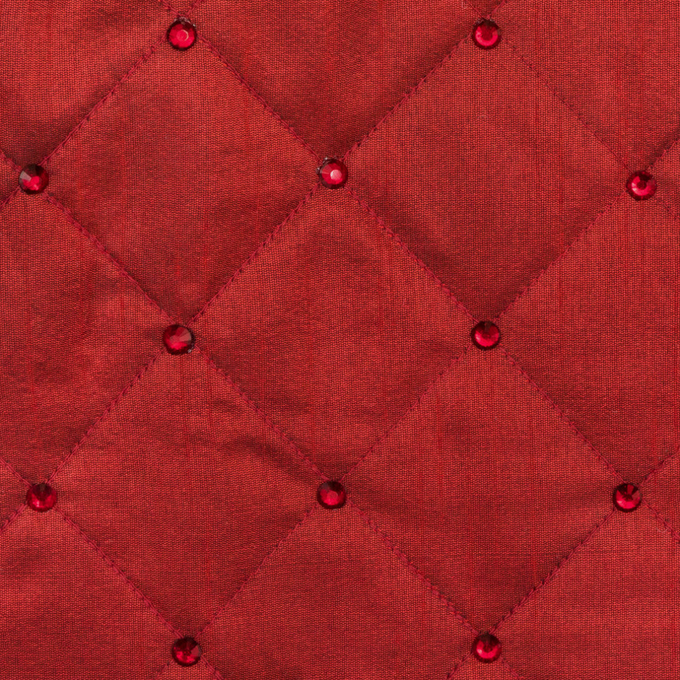 Vickerman Qtx190152 52" Burgundy Quilt Stitch Jewel Christmas Tree Skirt