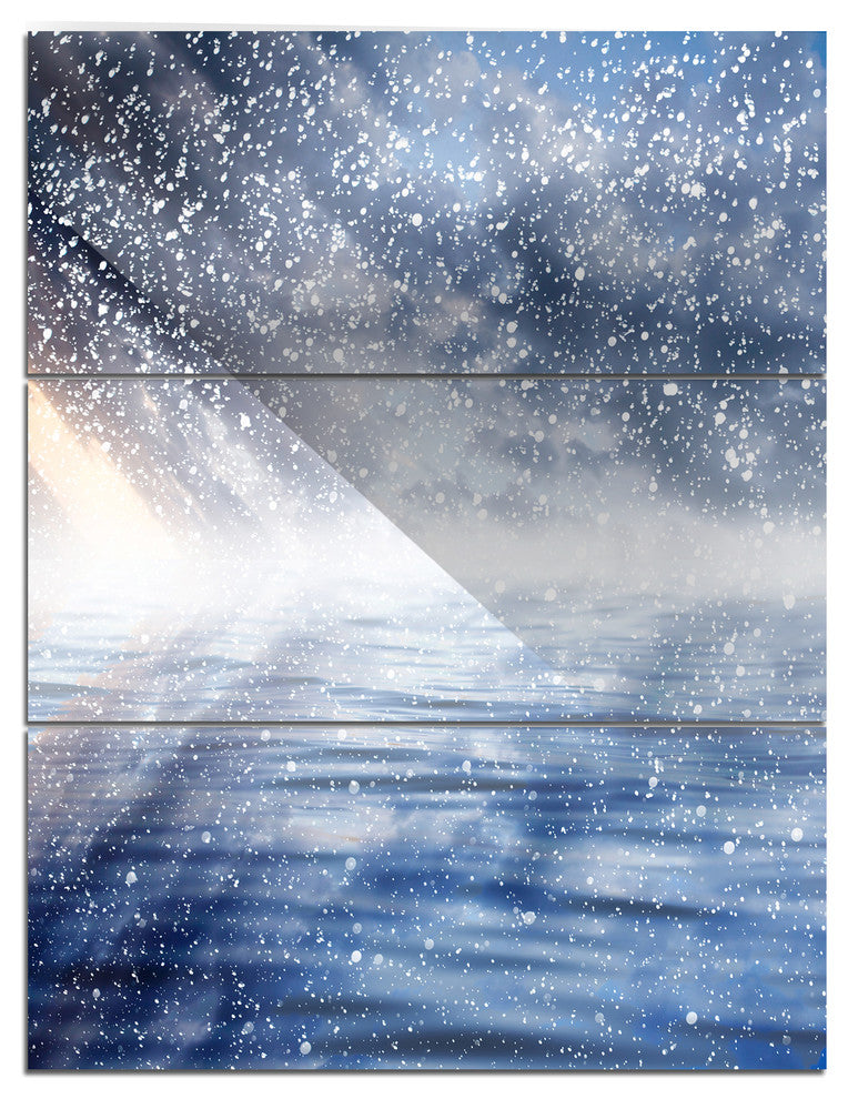 "Clouds With Reflection in Water" Photo Metal Wall Art, 3 Panels, 28"x36"