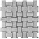 12"x12" Carrara Marble Bianco Basketweave Mosaic Tile, Bardiglio Gray Dots Honed