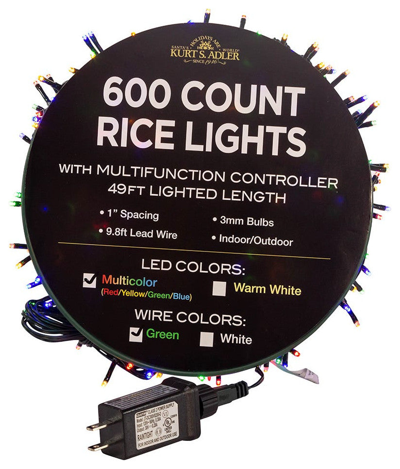 600 Light, 49' Multi-Color LED Rice Light Set