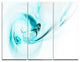 "Colored Smoke Light Blue" Digital Metal Wall Art, 3 Panels, 36"x28"
