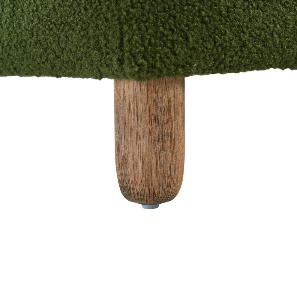 GDF Studio Rectangle Upholstered Fabric Ottoman, Wood Frame