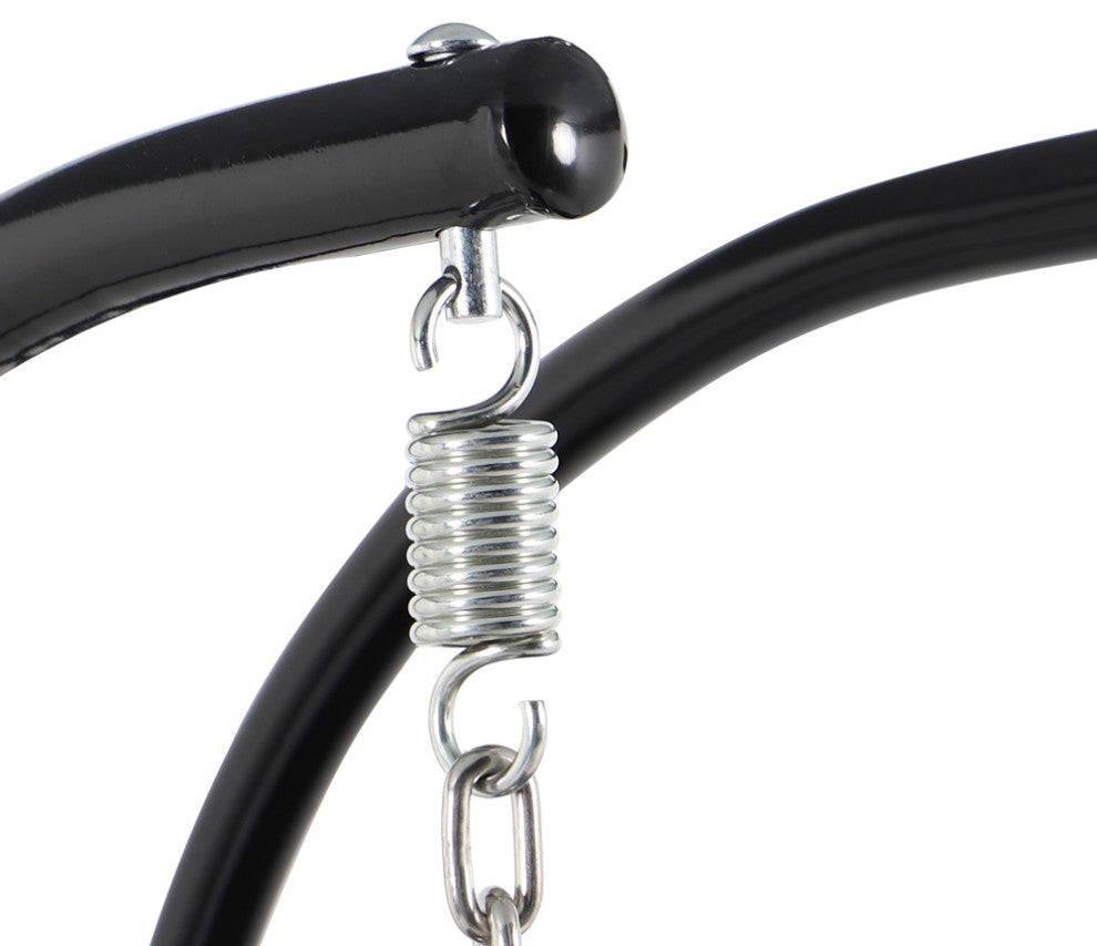 2 Person Charcoal Wicker Double Hanging Egg Swing Chair, Taupe