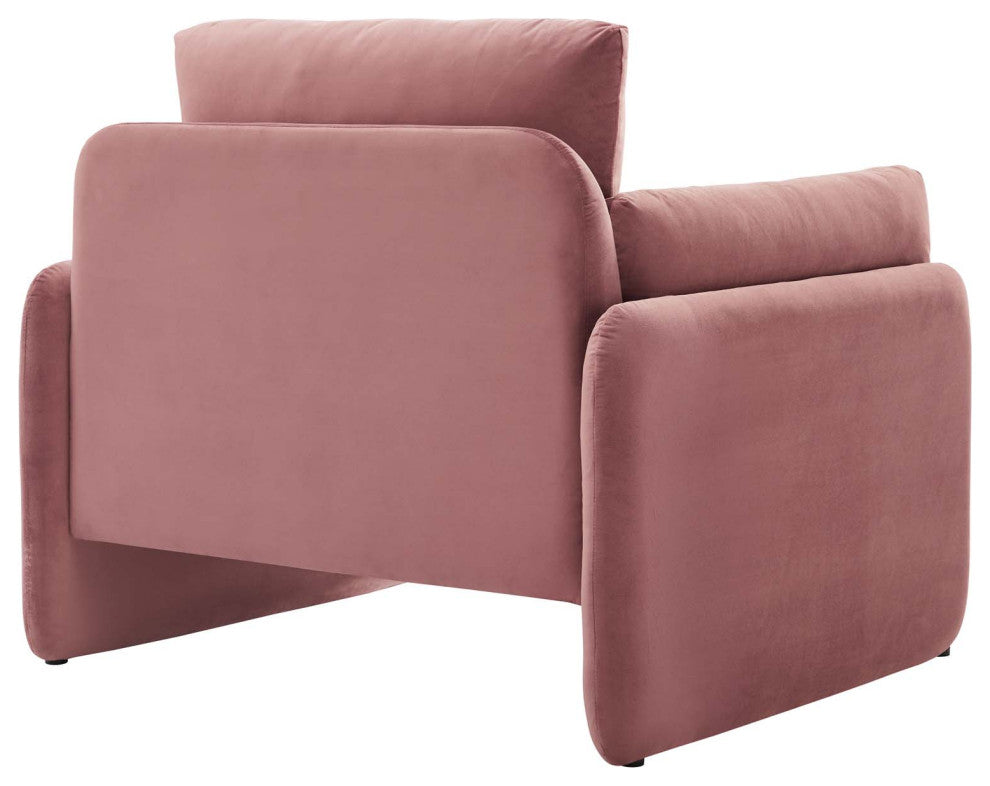 Indicate Performance Velvet Armchair Dusty Rose
