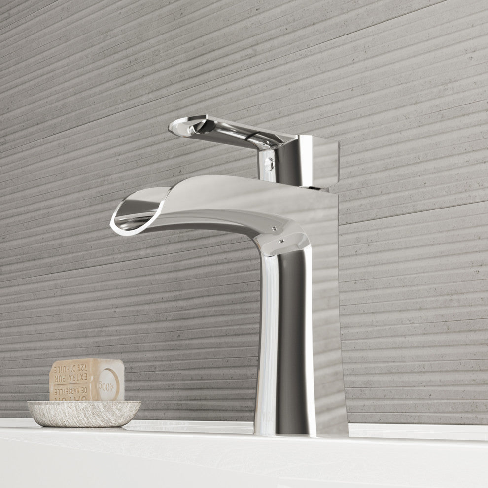 VIGO Paloma 7" H Single Handle Single Hole Bathroom Faucet, Chrome, Without Extras