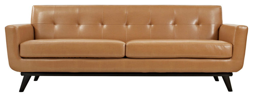 Modway Engage 3-Piece Leather Living Room Set, Tan