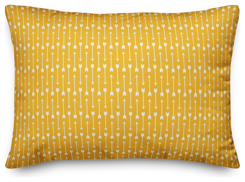 Yellow Arrows Pattern Throw Pillow
