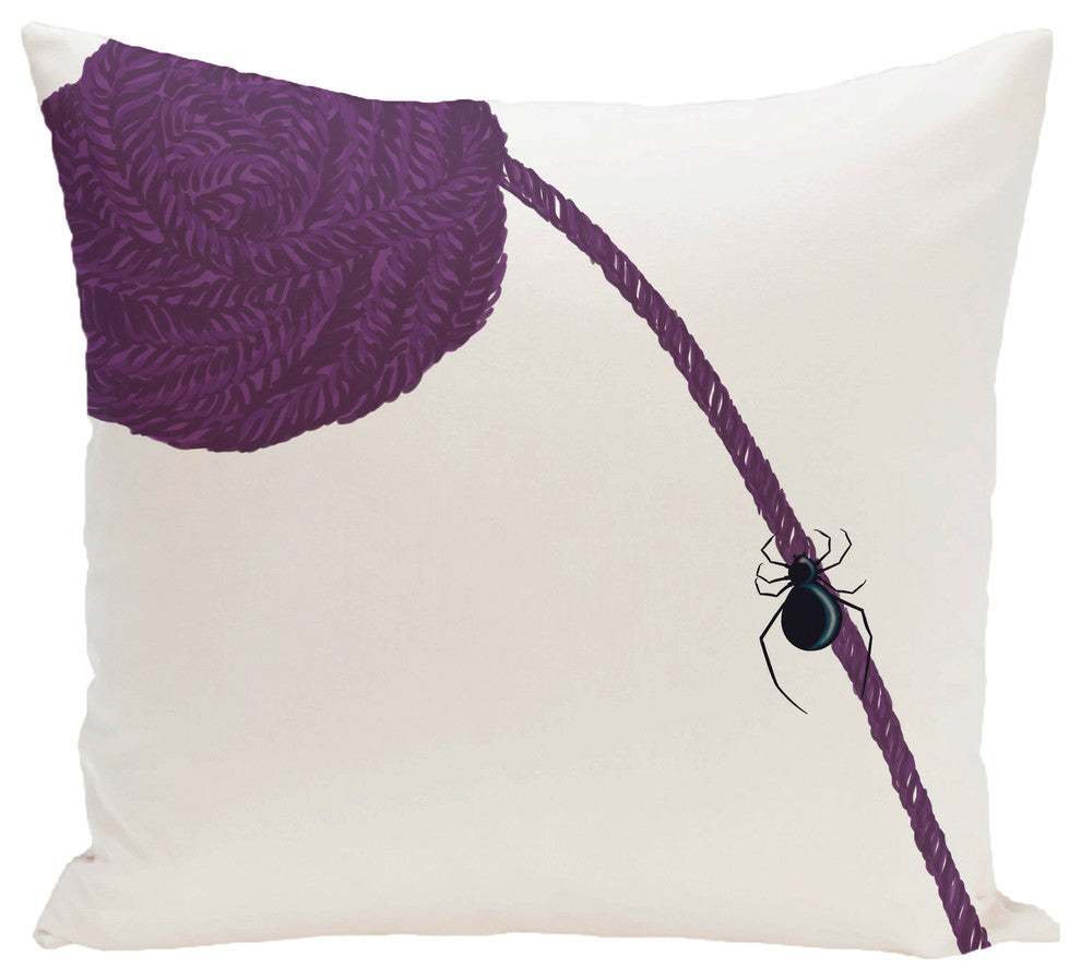 Eensy, Weensy Spider Holiday Print Pillow, Purple, 18"x18"