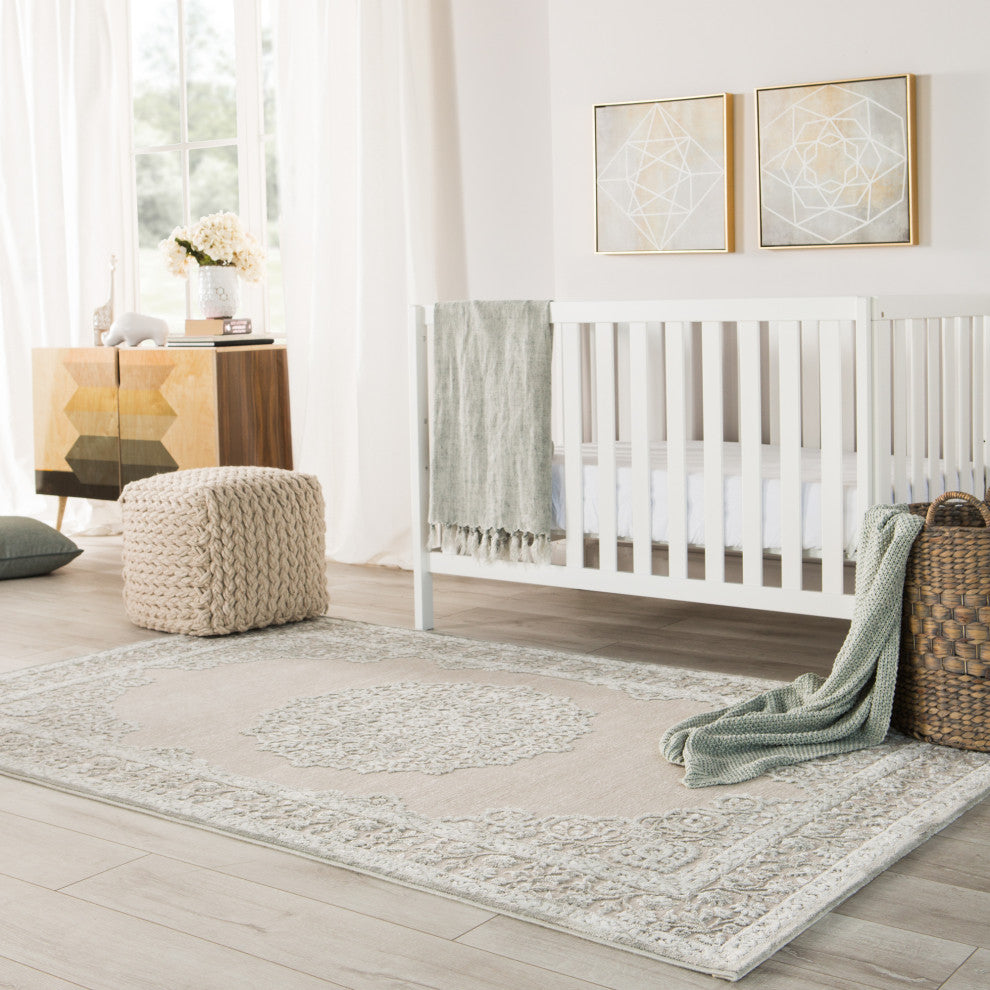 Jaipur Living Malo Medallion Gray/White Area Rug, 5'x7'6"