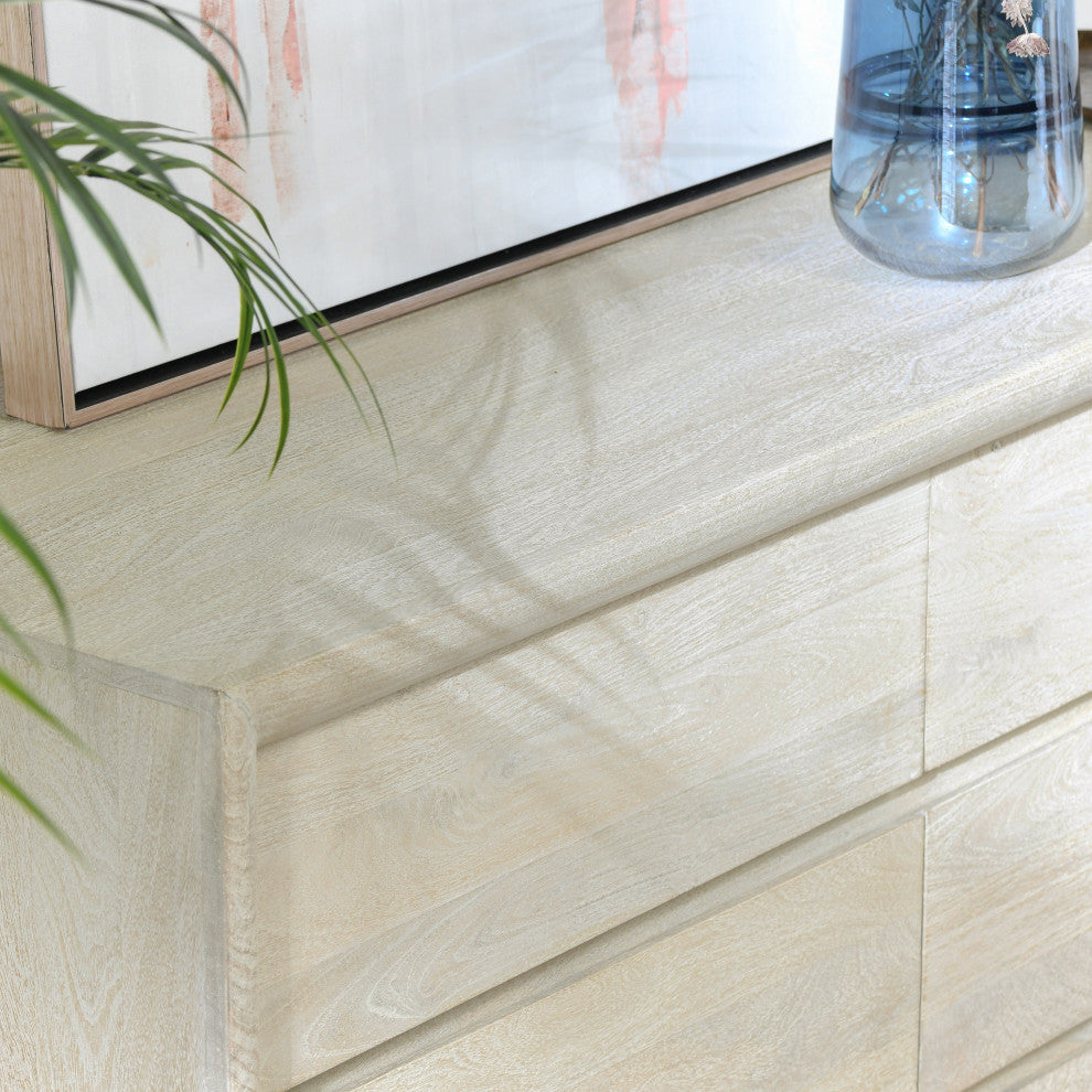 Reece Six-Drawer Mango Wood Dresser, Sand