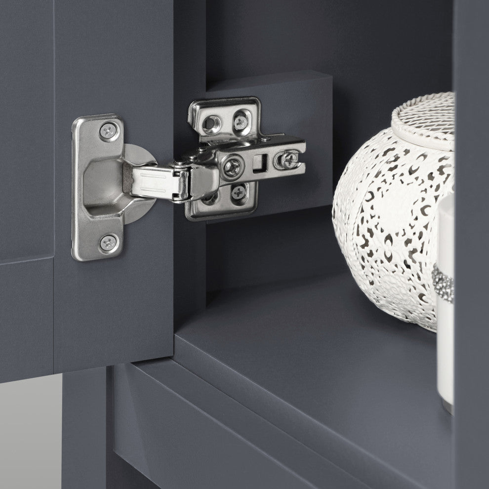 Ove Decors Vegas Single Sink Bathroom Vanity Set With Countertop, White, Dark Charcoal, 30"