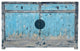 Distressed Black Rim Light Blue Doors Credenza Sideboard Console Table Hws4358