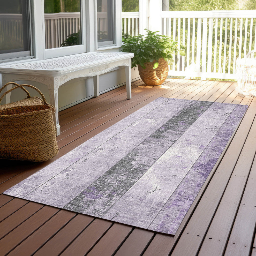 Machine Washable Indoor/Outdoor Chantille ACN1868 Violet 2'3" x 7'6" Runner Rug