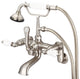 Vintage Classic Wall Mount Tub Faucet With Handshower, Brushed Nickel Finish Wit