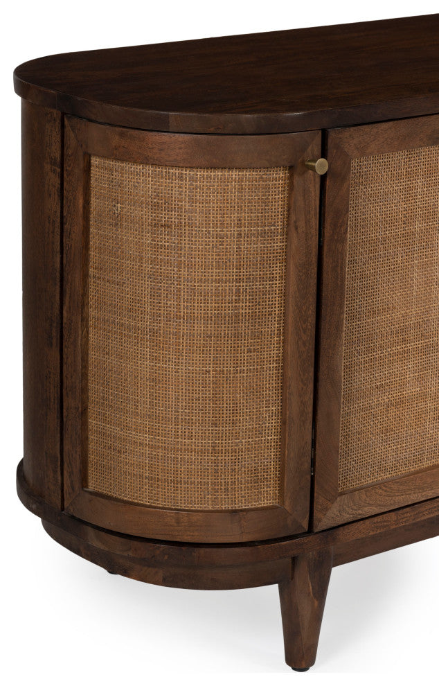 Canggu Cane Solid Wood Media Stand