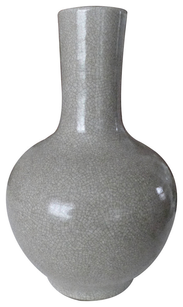 Crackle Vase, Beige