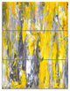 "Grey and Yellow Abstract Pattern" Metal Wall Art, 3 Panels, 28"x36"