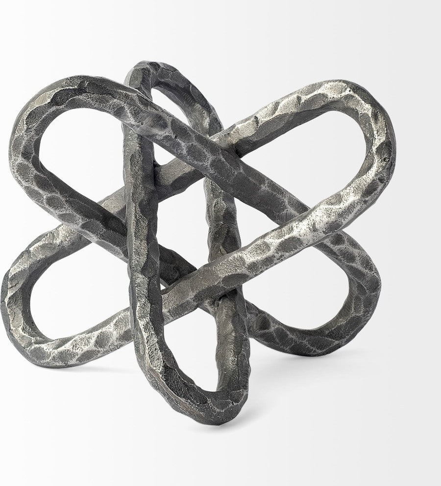 Wilhelm I Silver Metal Link Decor Object, Large