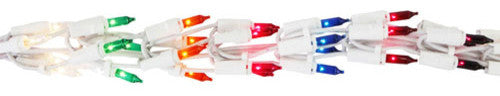 Vickerman V104010 300 Multi-Colored Mini-Light Artificial Garland on White Wire