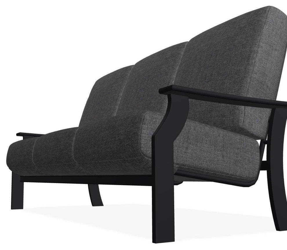 St. Catherine Deep Seat 3-Seat Outdoor Sofa, Slate/Black