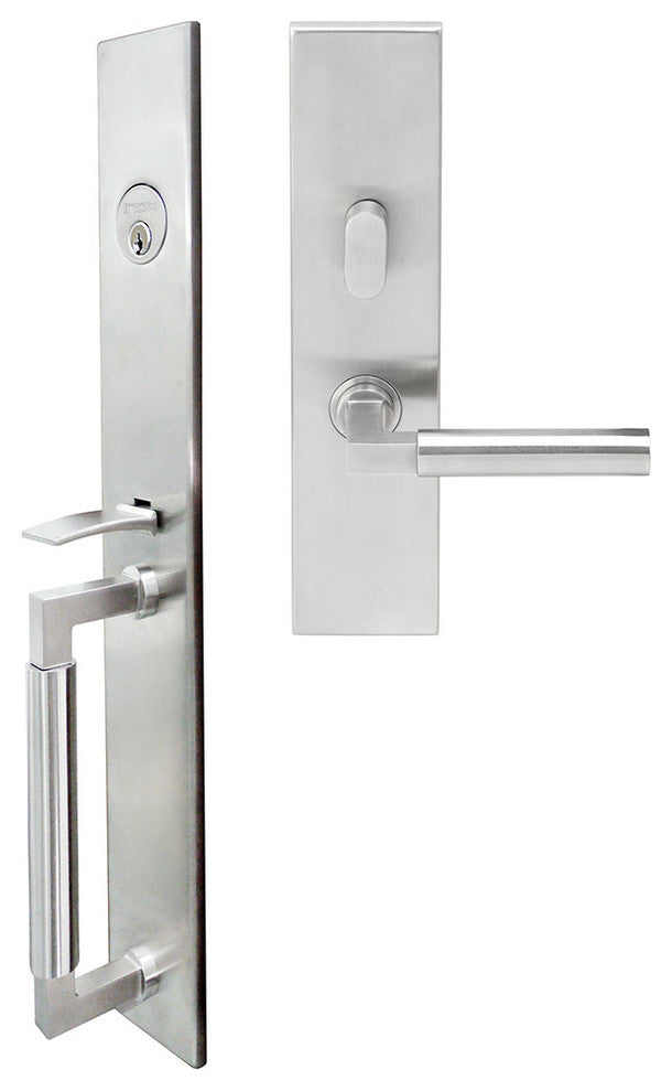 Aurora Lever, Mortise Entry Handleset, RHR, Satin Stainless Steel
