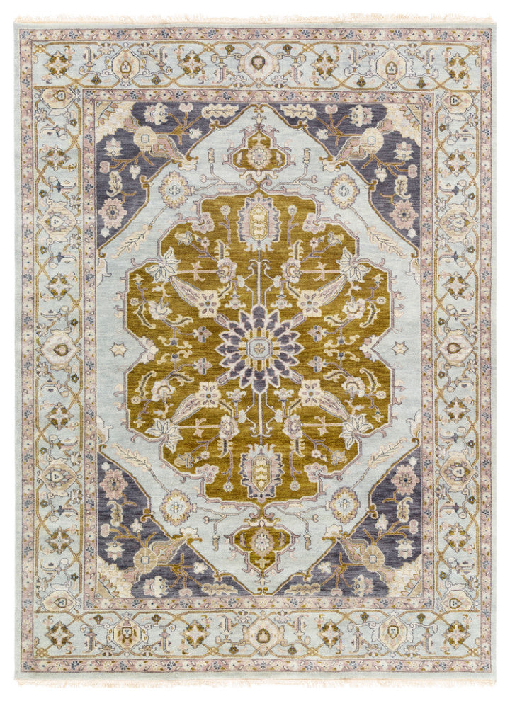 Surya Zeus ZEU-7823 Traditional Area Rug, Light Gray, 9' x 13' Rectangle