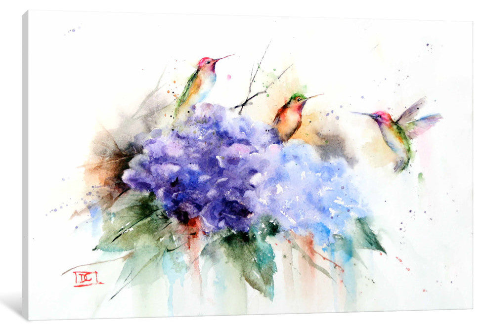 "Three Hummingbirds" by Dean Crouser, 26x18x1.5"