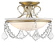 Livex 6523-73 2-Light Ceiling Mount, Hand Painted Antique Silver Leaf
