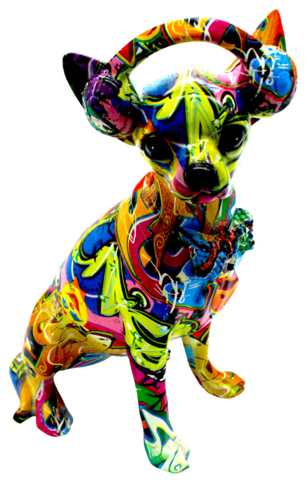 Interior Illusions Plus Street Art Chihuahua With Headphone 10" Tall