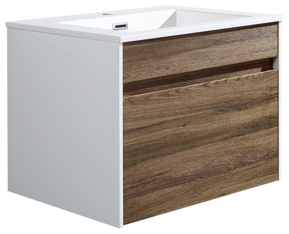 The Ivy Single Bathroom Floating Vanity, Vine, 24"