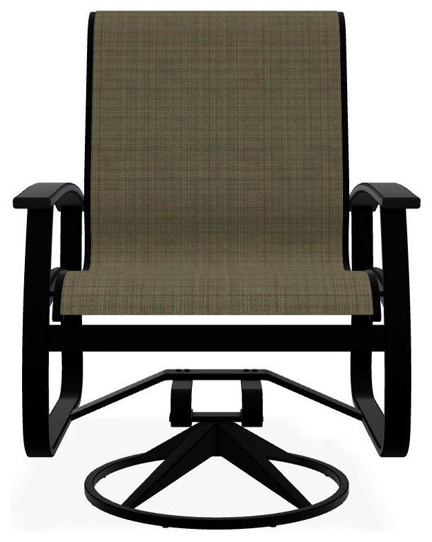 Belle Isle Sling Outdoor Swivel Rocker, Burke/Black