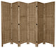 5 1/2' Tall Bamboo Matchstick Woven Room Divider, Burnt Gray, 6 Panel