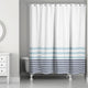 Light Blue and Navy Stripes 71x74 Shower Curtain