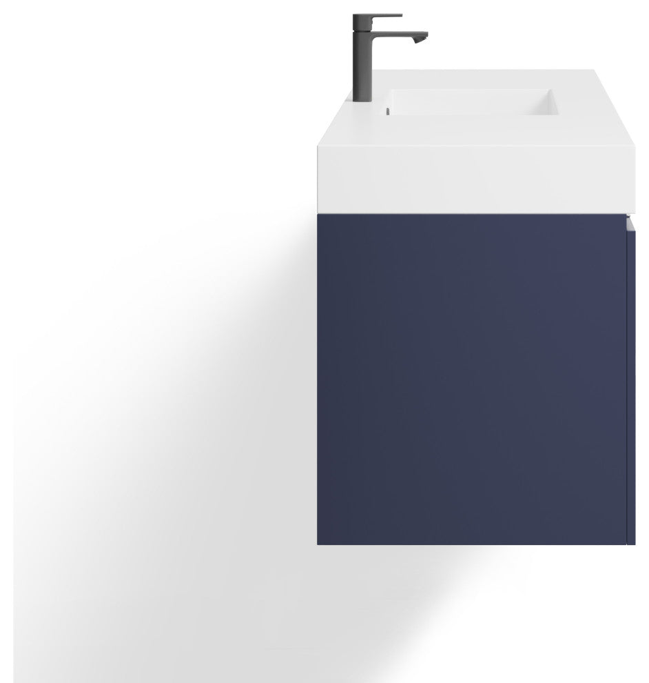 Boutique Bath Vanity, Blue, 60", Single Sink, Freestanding