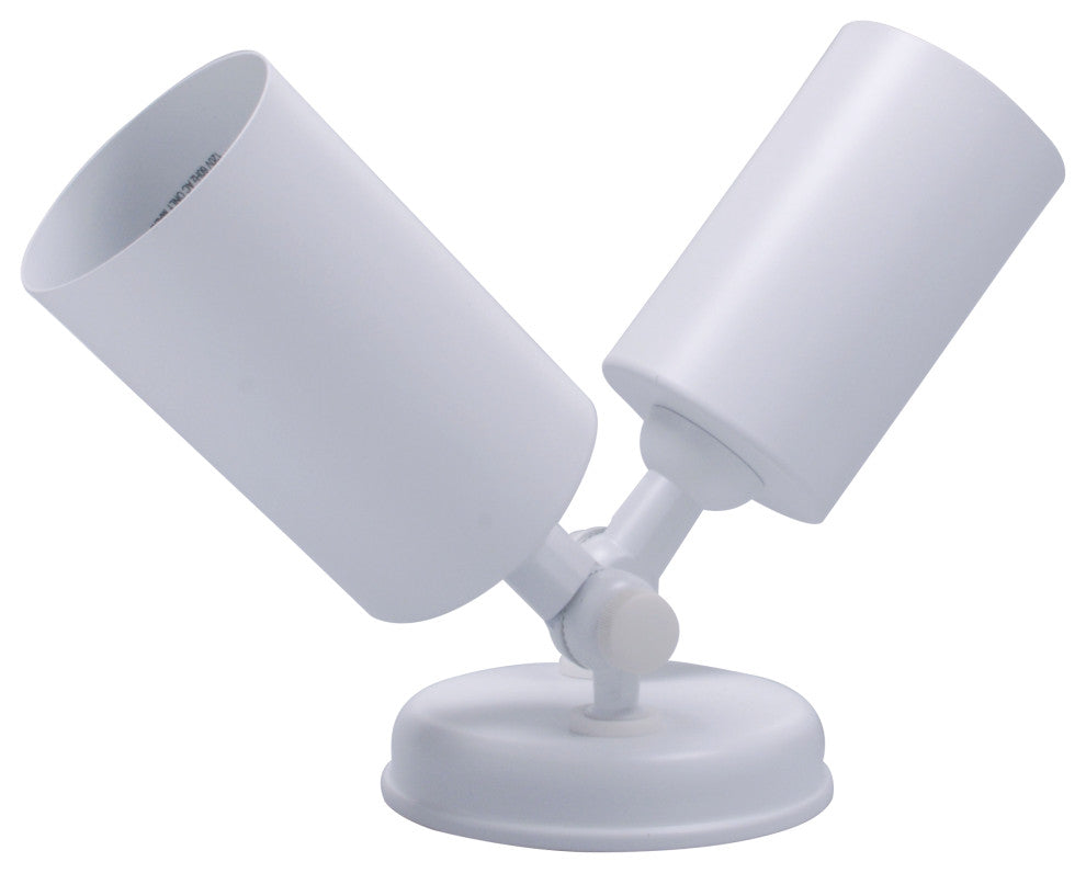 NICOR 100-Watt White Double Cylinder Adjustable Security Flood Light, White