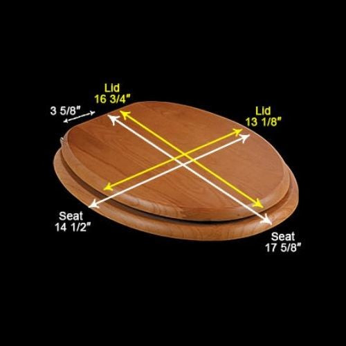 Wooden Elongated Toilet Seat Golden Oak Finish with Brass PVD Hinges Renovators