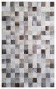 Cowhide Patchwork Rug, Grey Tones - Squares , 4x6
