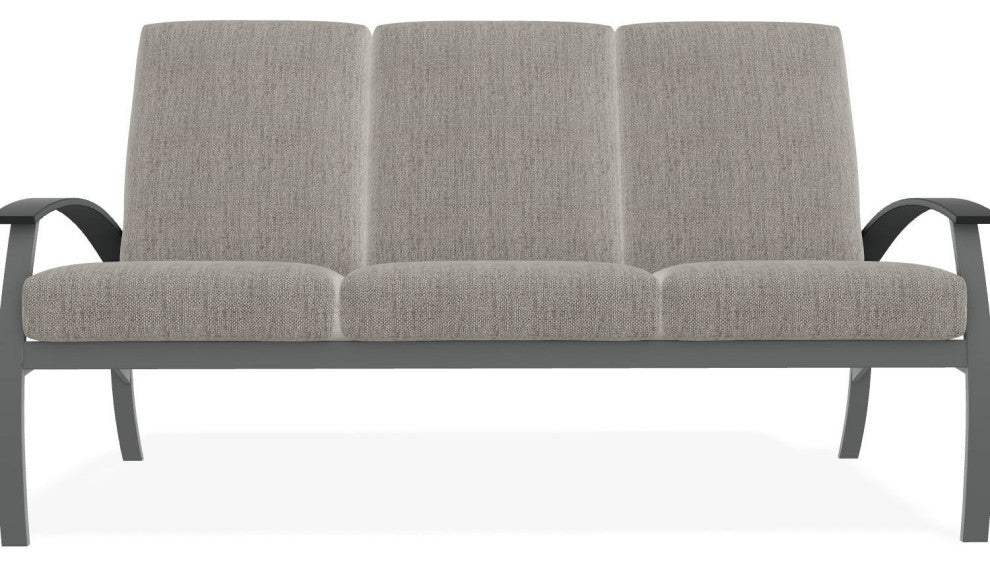 Belle Isle Cushion 3-Seat Outdoor Sofa, Thatch Ash/Graphite