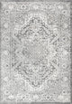 Modern Persian Vintage Medallion Area Rug, Gray, 10 X 13