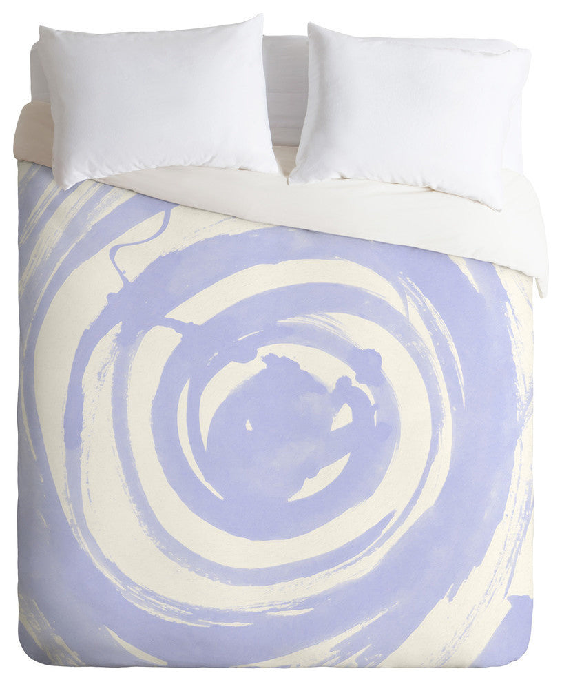 Amy Sia Swirl Pale Blue Duvet Cover, 88"x104"
