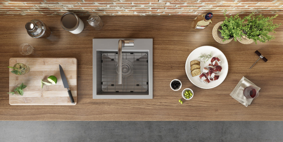 Ruvati RVH8118 18x18" Drop-in Topmount Bar Prep Sink Stainless  Single Bowl