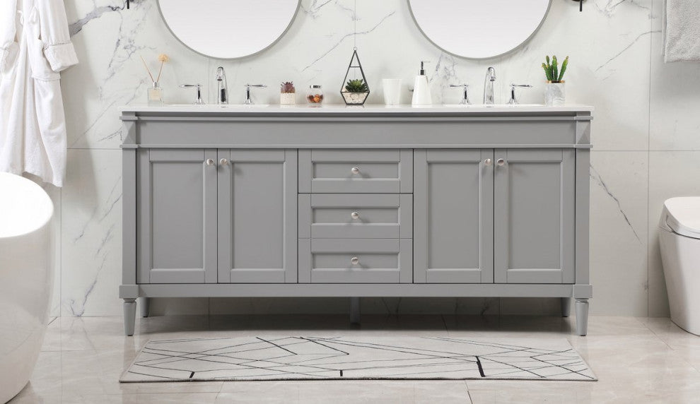 Home Living 21" Transitional Grey-Light Bathroom Vanity