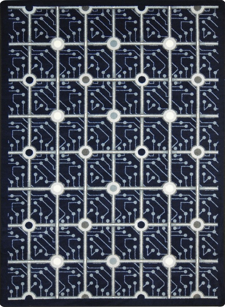 Kaleidoscope Rug, Electrode, 7'8"x10'9", Navy