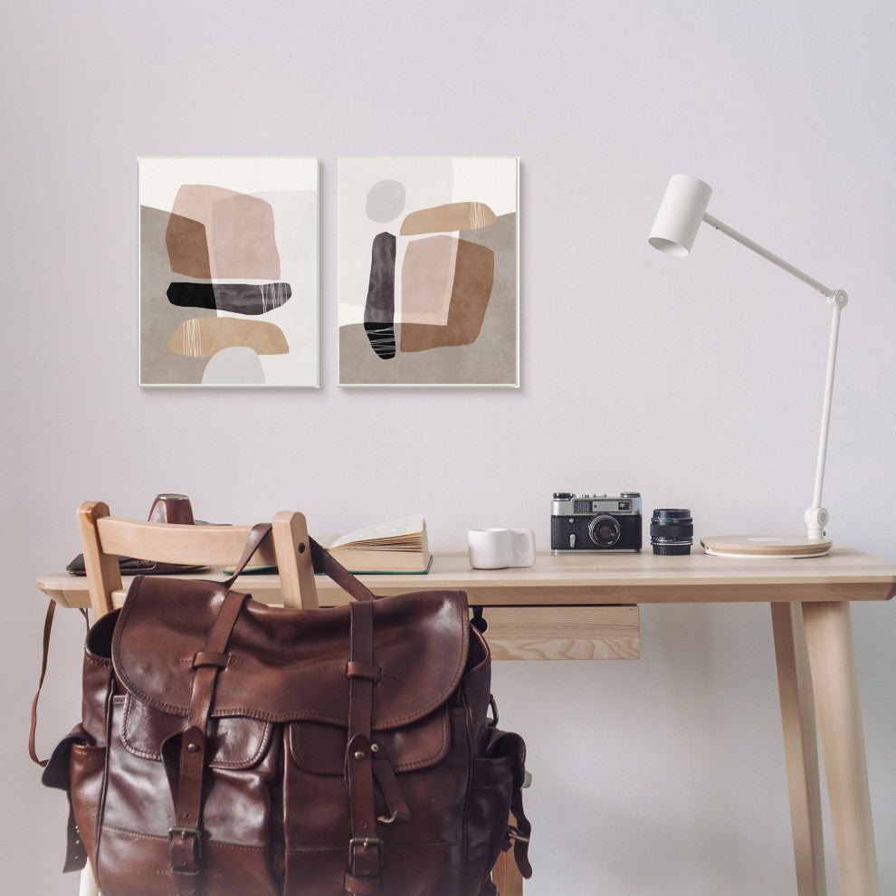 Abstract Nature Rock Balancing Transparent Collage , 2pc, each 10 x 15