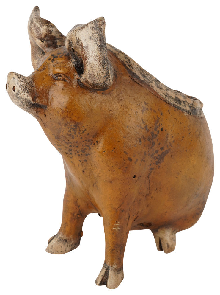 Wilber the Pig Handmade Planter, Yellow
