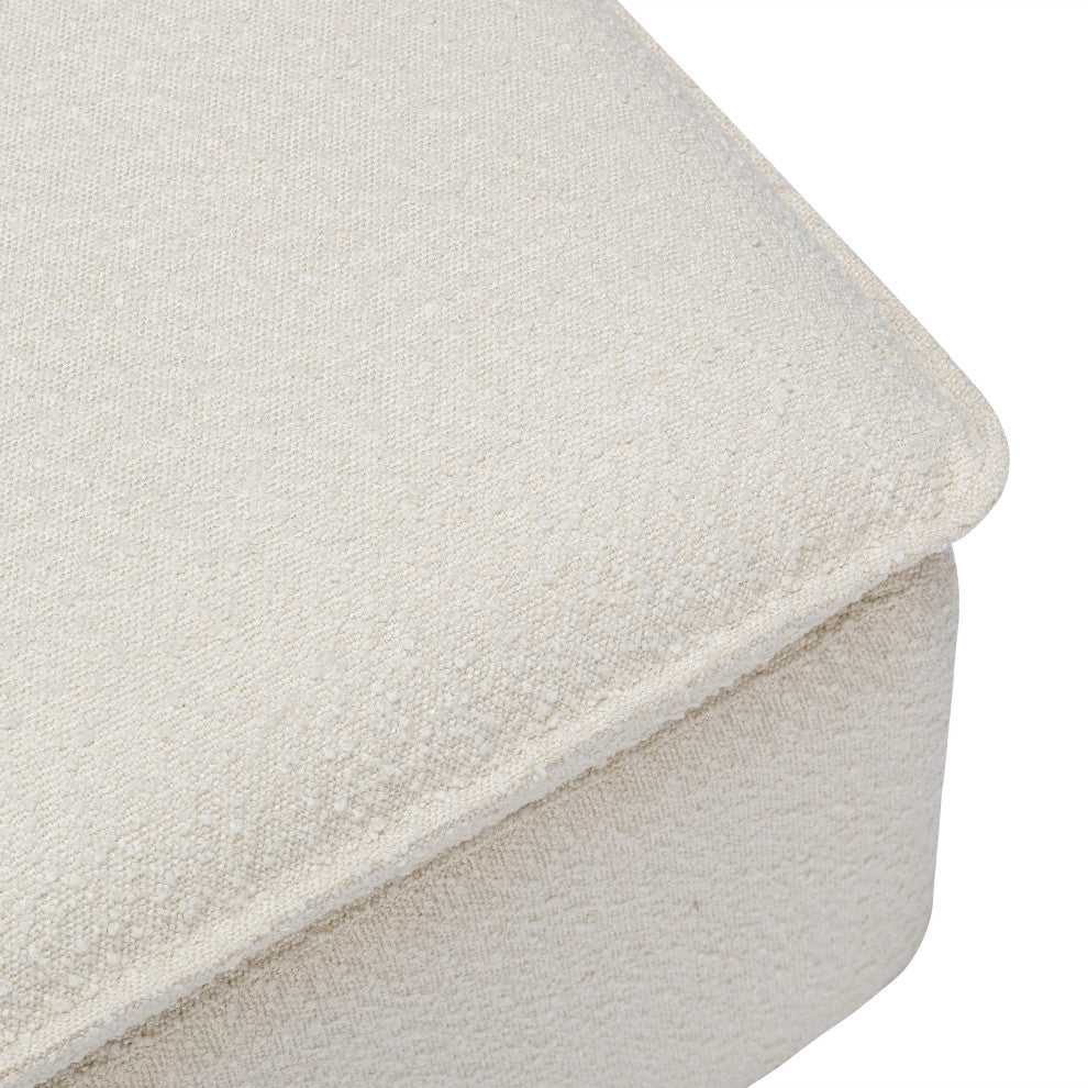 Cali Storage Ottoman, Boucle, Ivory Boucle